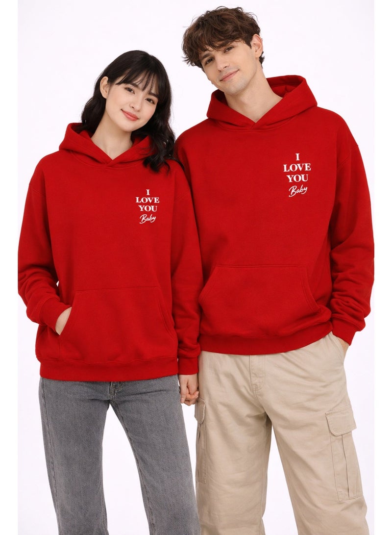 Premium Apparel I love you baby Hoodie Red [VALENTINES DAY] - Image 2